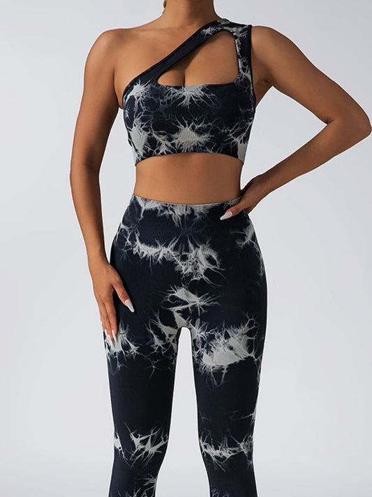 ZASUWA Female Hot Tie-dye Elastic Tight Tracksuit