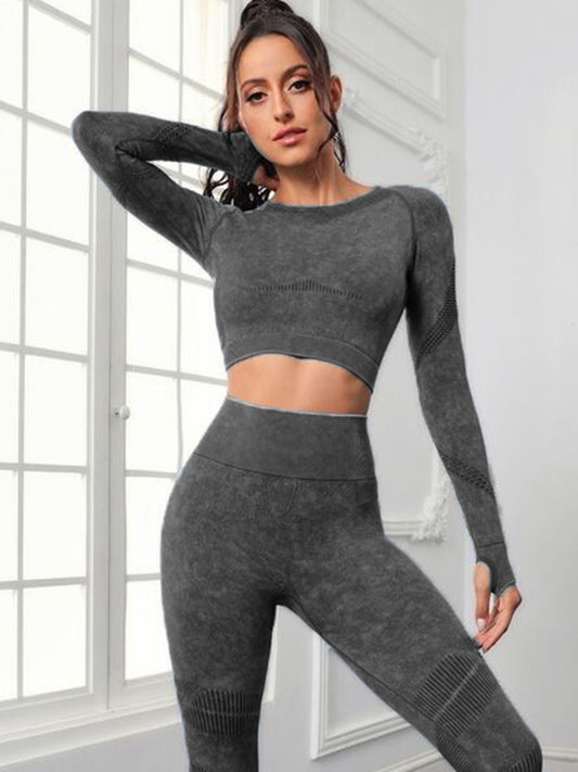 ZASUWA Female Denim Scrunch Bum Thumbhole Tracksuit