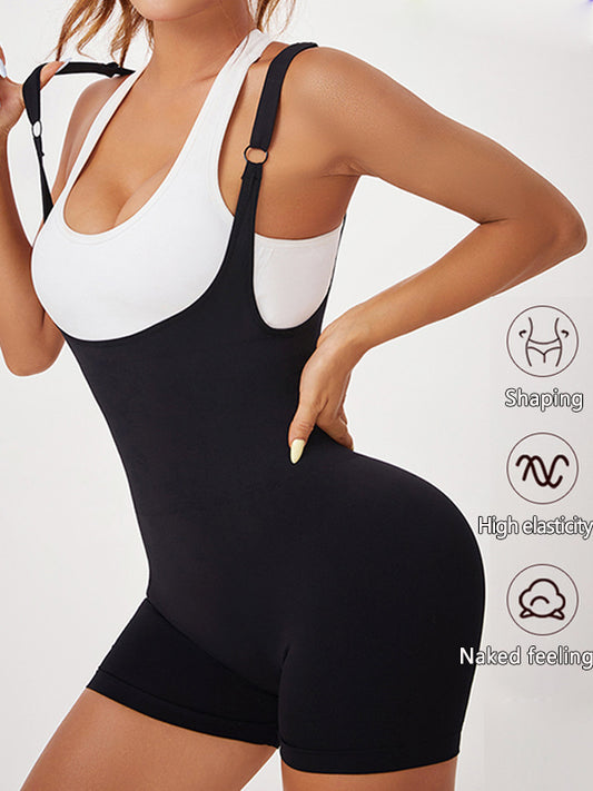 ZASUWA Female Backless U Collar Scrunch Bum Quick Dry Romper