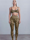 ZASUWA Female Sexy Leopard Print Backless Tracksuit