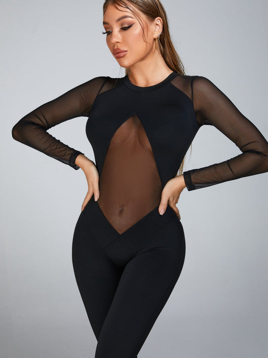 🖤ZASUWA Female Sexy Mesh Jumpsuit