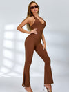 ZASUWA Female Halter Split Flare Jumpsuit