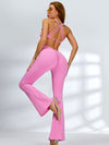 ZASUWA Female Cross Back Deep V Back Scrunch Bum Flare Tracksuit