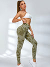 ZASUWA Female Sexy Camouflage Deep V Back Scrunch Bum Backless Tracksuit