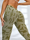 ZASUWA Female Sexy Camouflage Deep V Back Scrunch Bum Backless Tracksuit