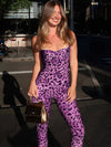 ZASUWA Female Sexy Fashion Leopard Print Backless Jumpsuit