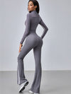 ZASUWA Female Stripe Elastic Tight Stand Up Collar High-waisted Tracksuit