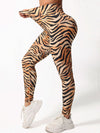 ZASUWA Female Tiger Print High-waisted Hip-lift Leggings