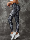 ZASUWA Female High Waist Bronzed Snakeskin Leggings