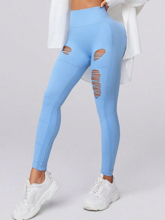 ZASUWA Female Hollow Out Net Hip-lift Quick-dry High-waisted Seamless Leggings