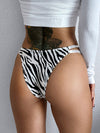 ZASUWA Female Sexy Animal Print T-back Panties