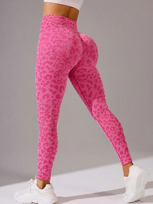 ZASUWA Female Leopard Print Elastic Tight Scrunch Bum Leggings