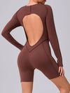 ZASUWA Female Heart Backless Long Sleeves Romper