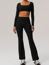 ZASUWA Female Flare Scrunch Bum Cropped Long Sleeves Tracksuit