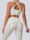 ZASUWA Female Pocket Cutout Cross Back Scrunch Bum Tracksuit