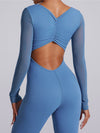 ZASUWA Female Sexy Mesh  Backless Jumpsuit