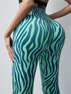 ZASUWA Female Zebra Pattern Scrunch Bum Seamless Leggings