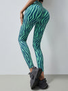 ZASUWA Female Zebra Pattern Scrunch Bum Seamless Leggings