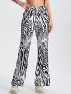 ZASUWA Female Zebra Print Flare Hip-Lift Pants