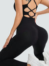 ZASUWA Female Lace-up Cross Back Scrunch Bum Jumpsuit