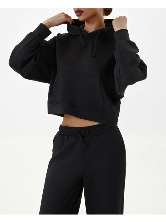 ZASUWA Female Pocket Drawstring Hoodied Tracksuit