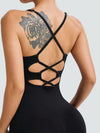 ZASUWA Female Lace-up Cross Back Scrunch Bum Jumpsuit