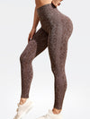 ZASUWA Female Leopard Print Scrunch Bum Seamless Leggings