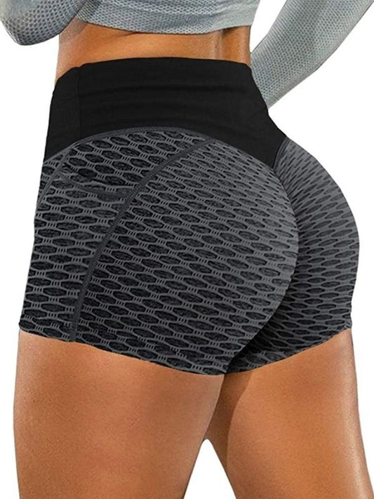 ZASUWA Female Honeycomb Pocket Peach Hip Spandex Gym Booty Shorts