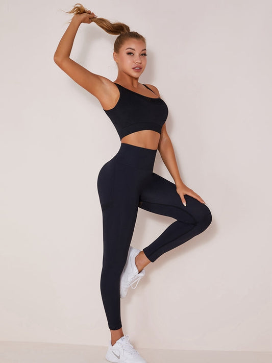 ZASUWA Female High Waist Skinny Double-layer Hollow Sportswear