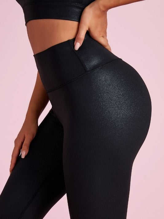 ZASUWA Female Lift Legging Matte Leather High-waist Hip-lift Leggings