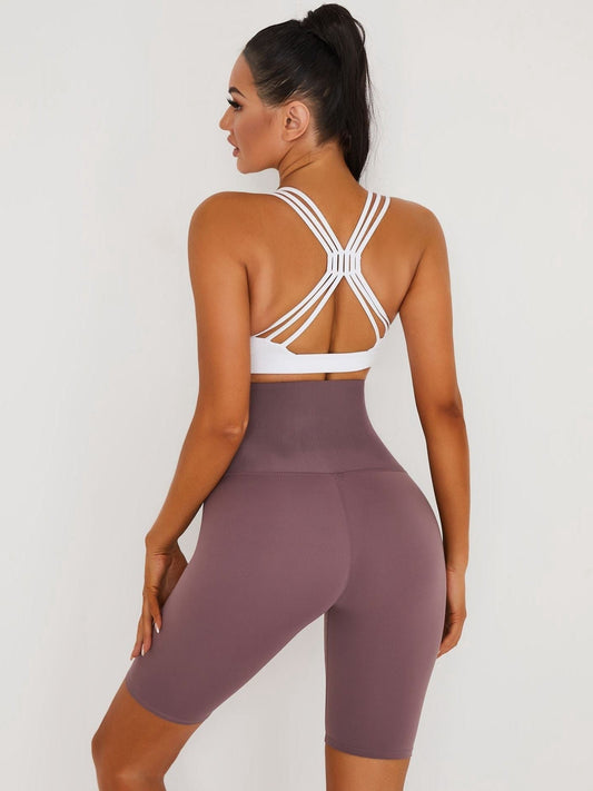 ZASUWA Female Cross Back Sports Corset Short Tracksuit